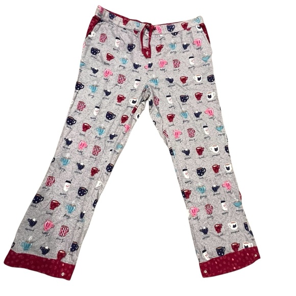 Munki Munki Coffee & Purrfect Cat Mug Flannel Pajama Set — Size Large - Picture 6 of 13